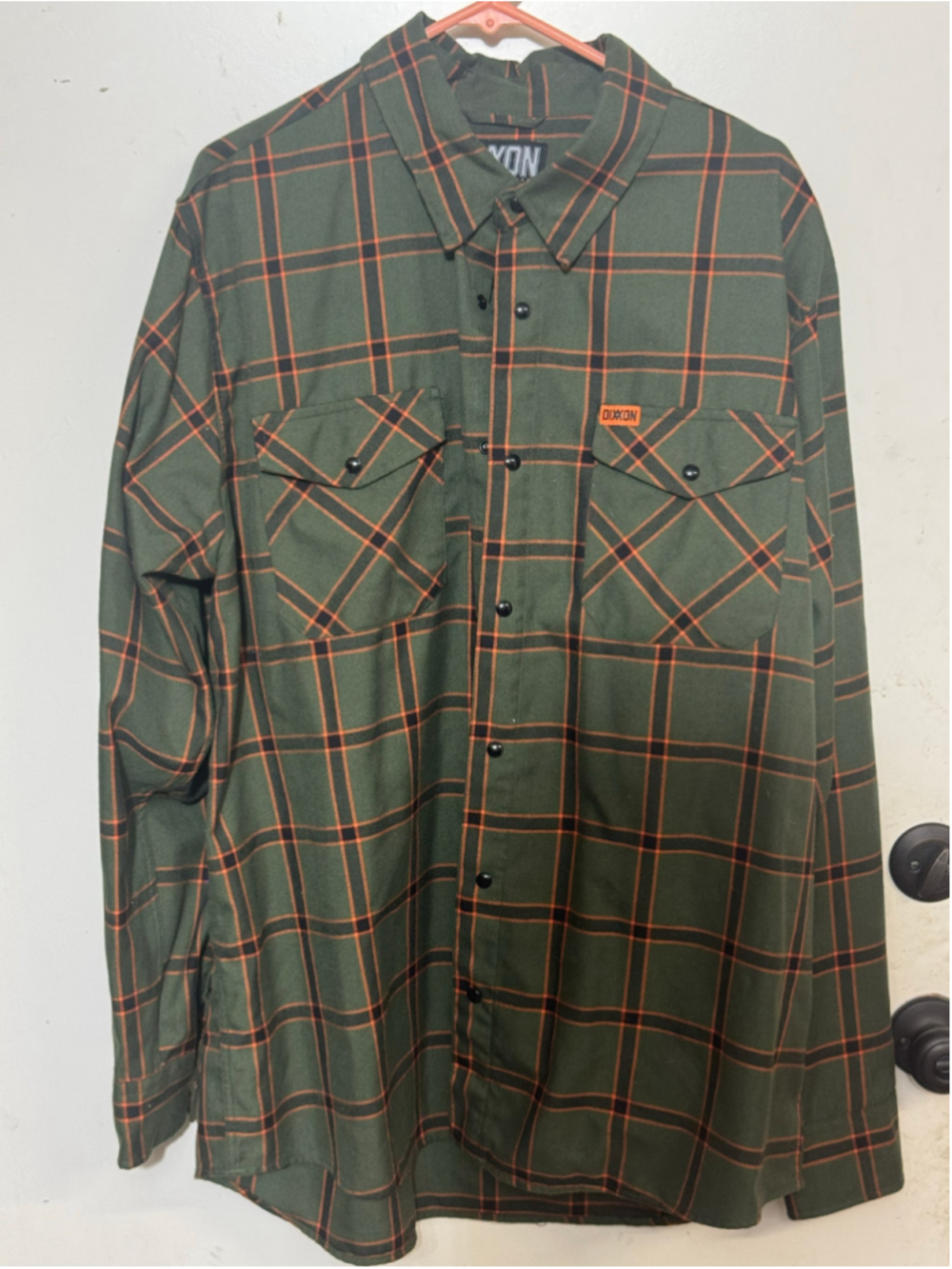 Siege - Men's Dixxon Flannel Company Plaid Shirt XXL Green /Orange
